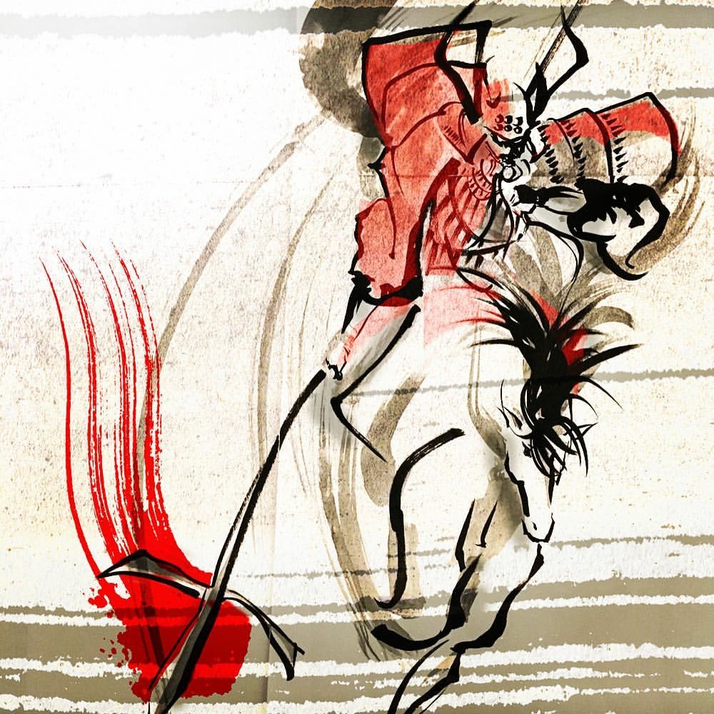 Samurai Illustration アート 墨絵イラスト 伊達政宗やイザナギなど Contemporary Artist Fuzuki Arai Official Site 流れる宝石箱 現代アーティスト新井文月オフィシャルサイト